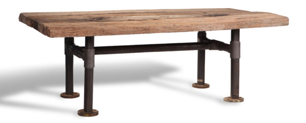 Solid Wood Top with metal legs table -