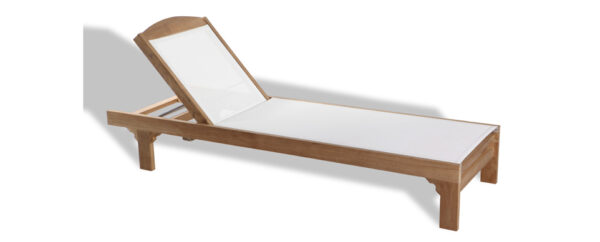 Teak and Batyline Sunlounger -