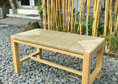 Teak Bench with Seagrass Seat - andringa studio